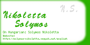 nikoletta solymos business card